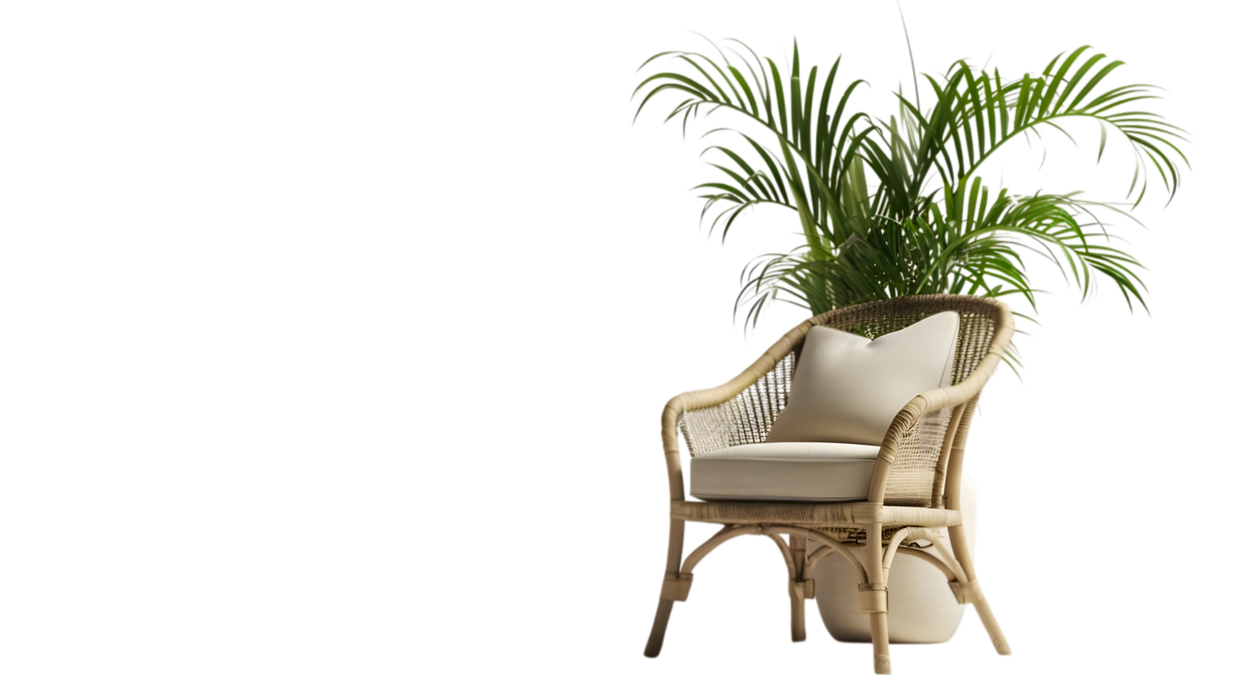 en stol med en växt på topp av den png