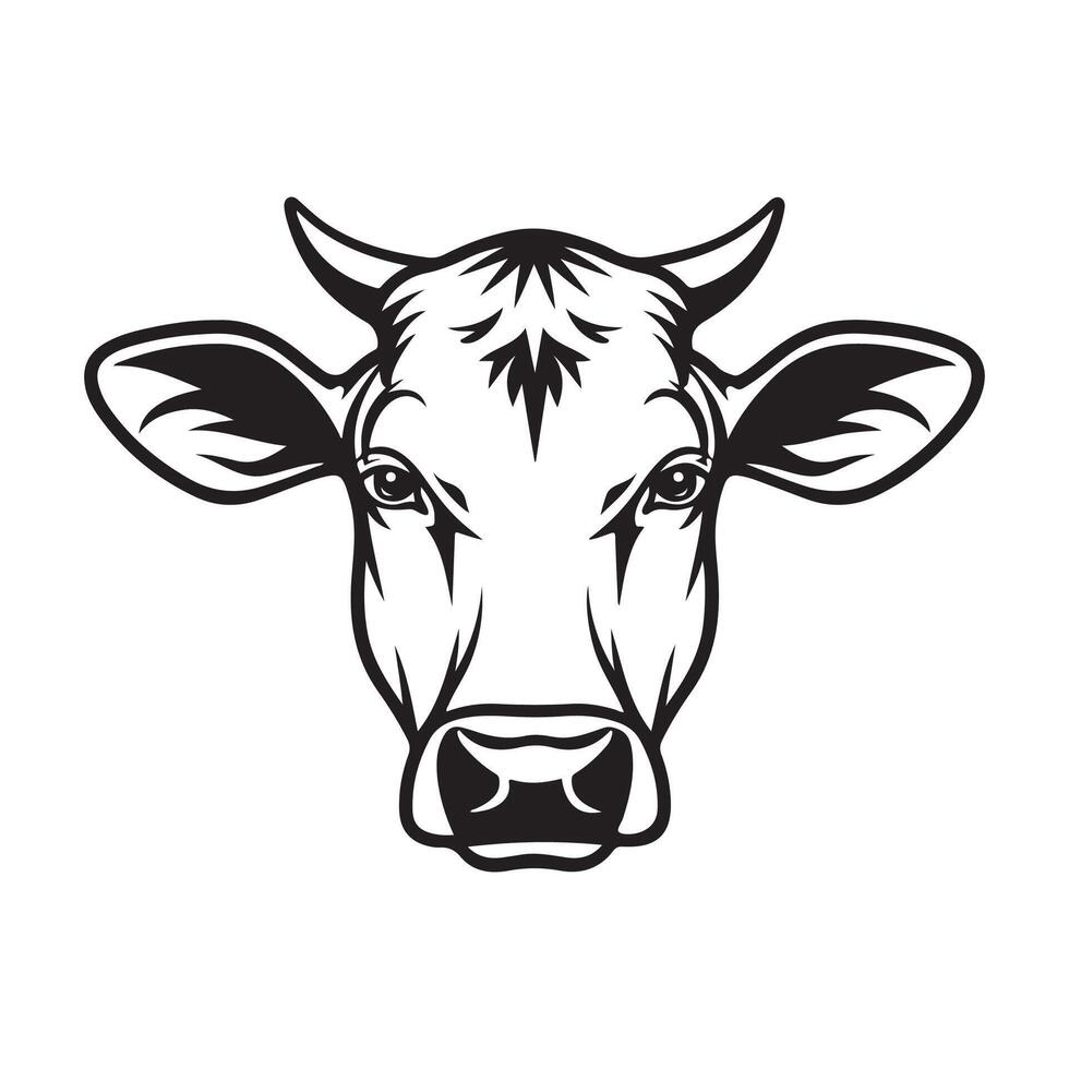 vaca granja logo arte, iconos, y gráficos vector