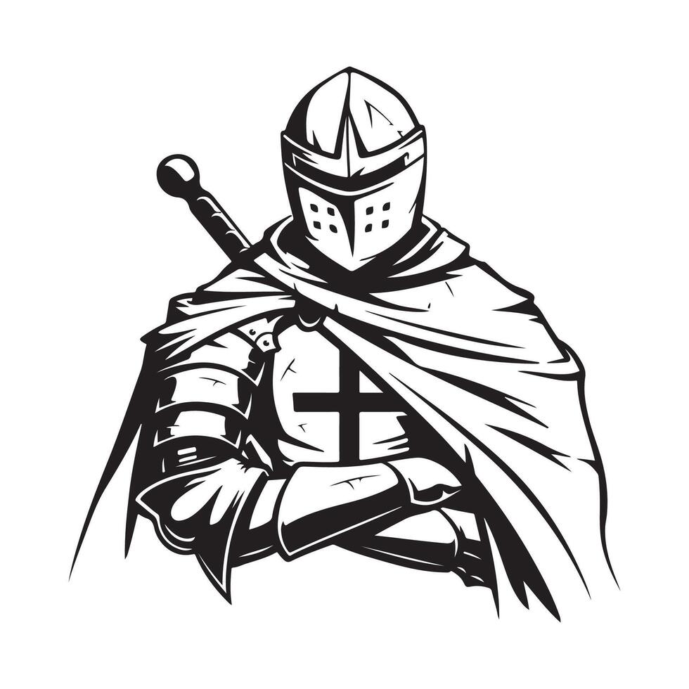 Knight Hospitaller Illustration , Images and Pictures vector