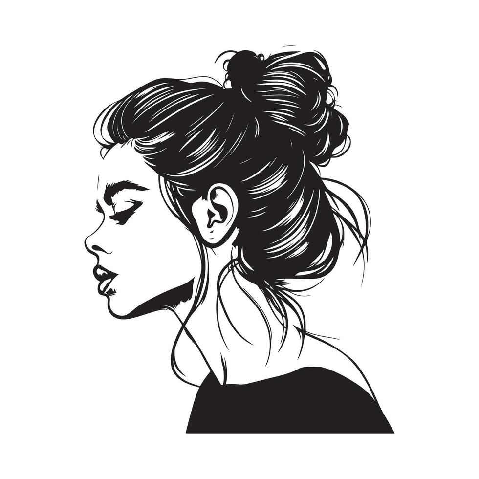 Female hairstyle with a Layerd Image vector