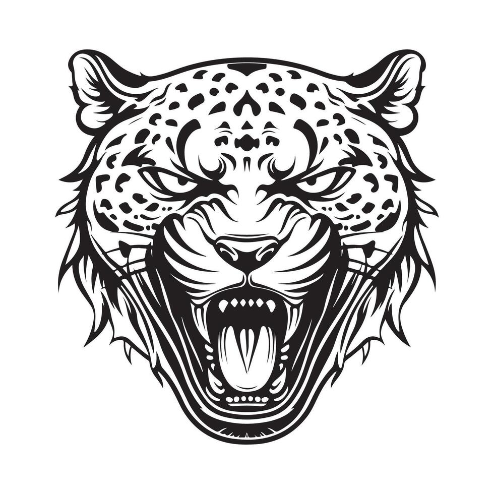 jaguar cabeza arte, iconos, y gráficos vector