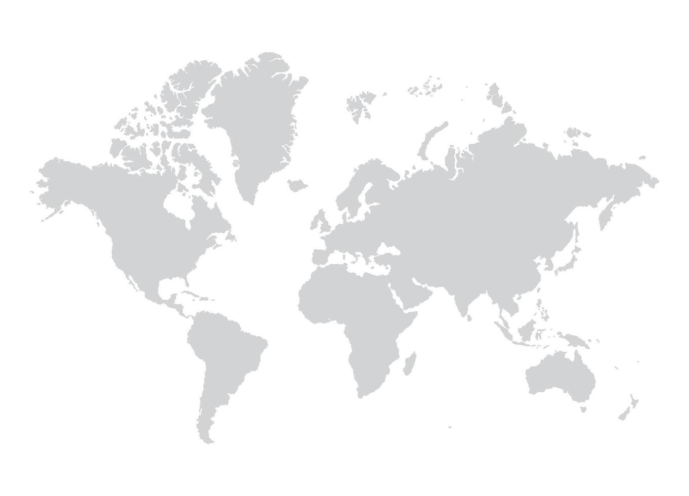 World map illustration. Gray silhouette isolated on white background vector
