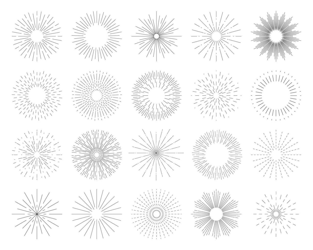 Sunburst set. Sunburst icon collection . Retro sunburst design. Big collection sunburst best quality. vector