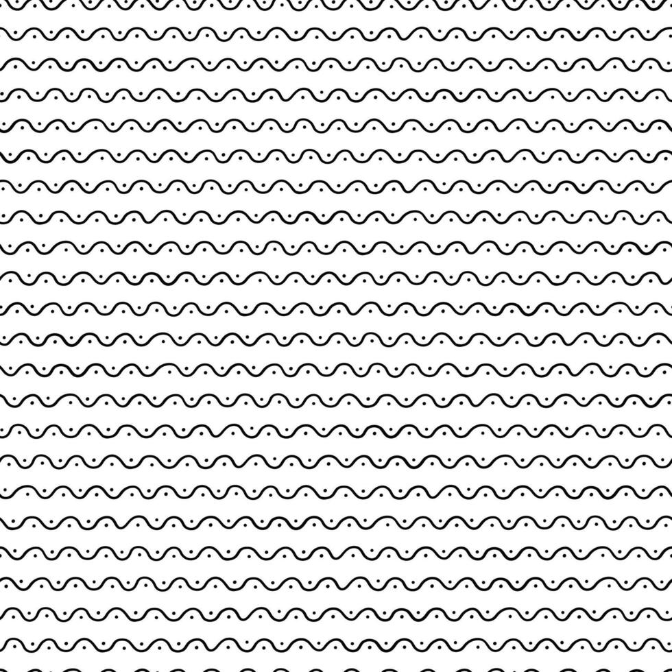Seamless black and white pattern with waves. Minimalistic design vector
