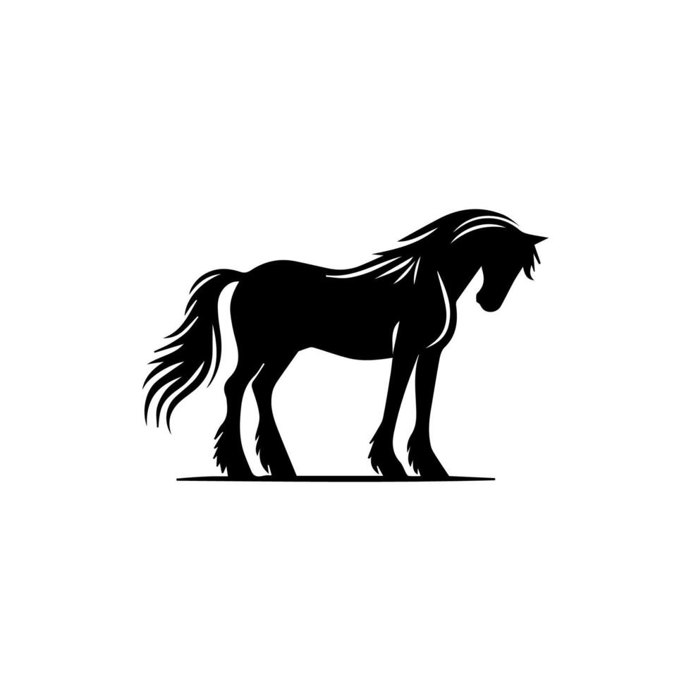 silhouettes of horse. horses running vector