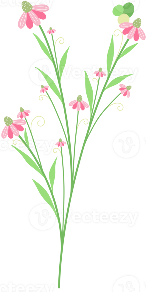 Pink flowers border png