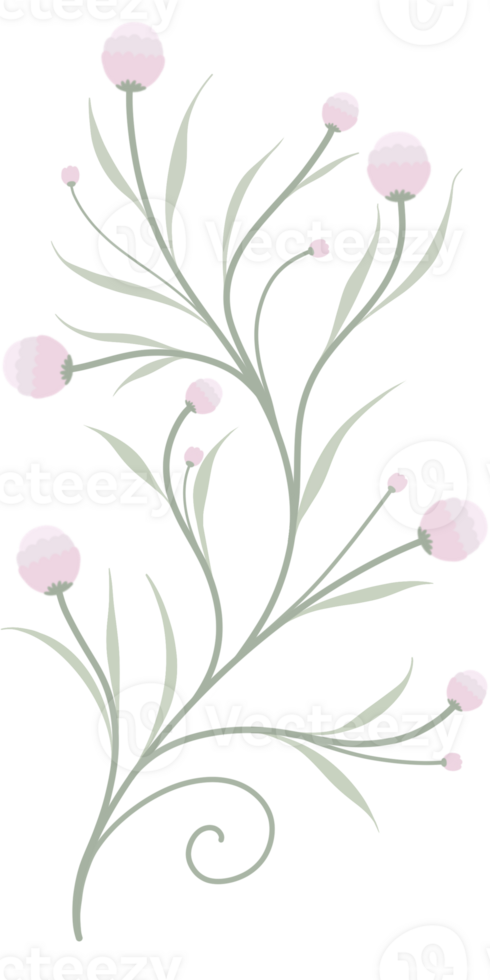 Pink wildflower border png