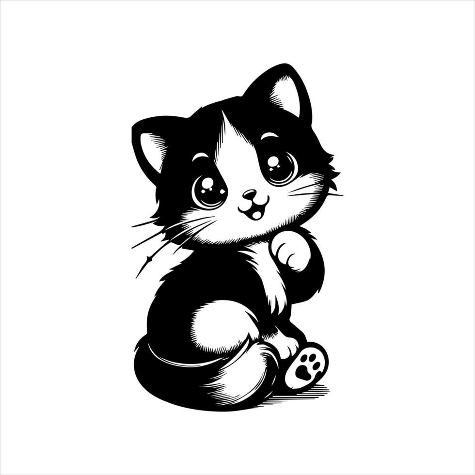 linda gato silueta ilustraciones en blanco antecedentes. ideal para mascota temática diseño vector