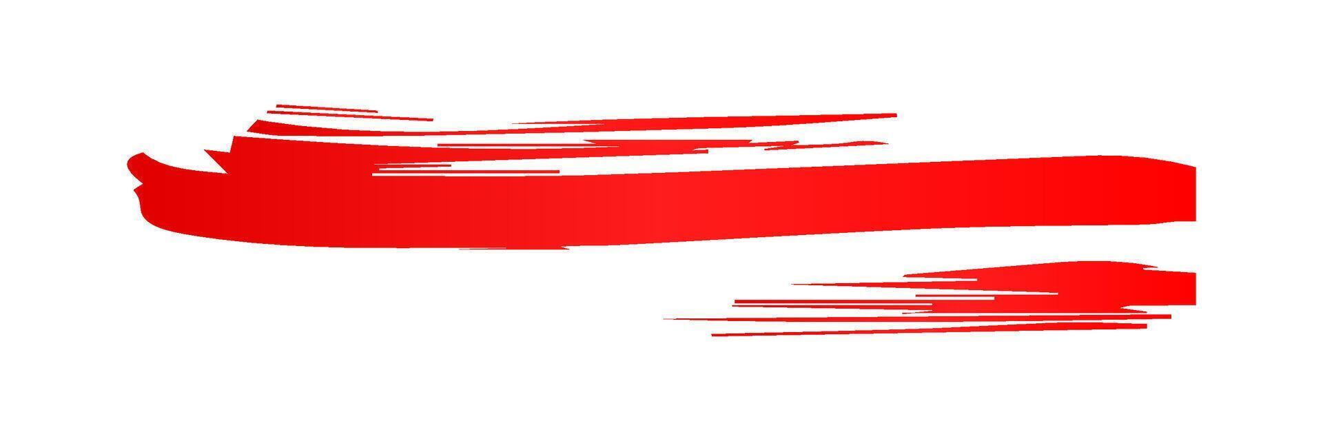 Red Brush strokes. paintbrush set, brush strokes templates. Grunge design elements. Long text boxes. Dirty distress texture banners. Grungy painted objects. vector