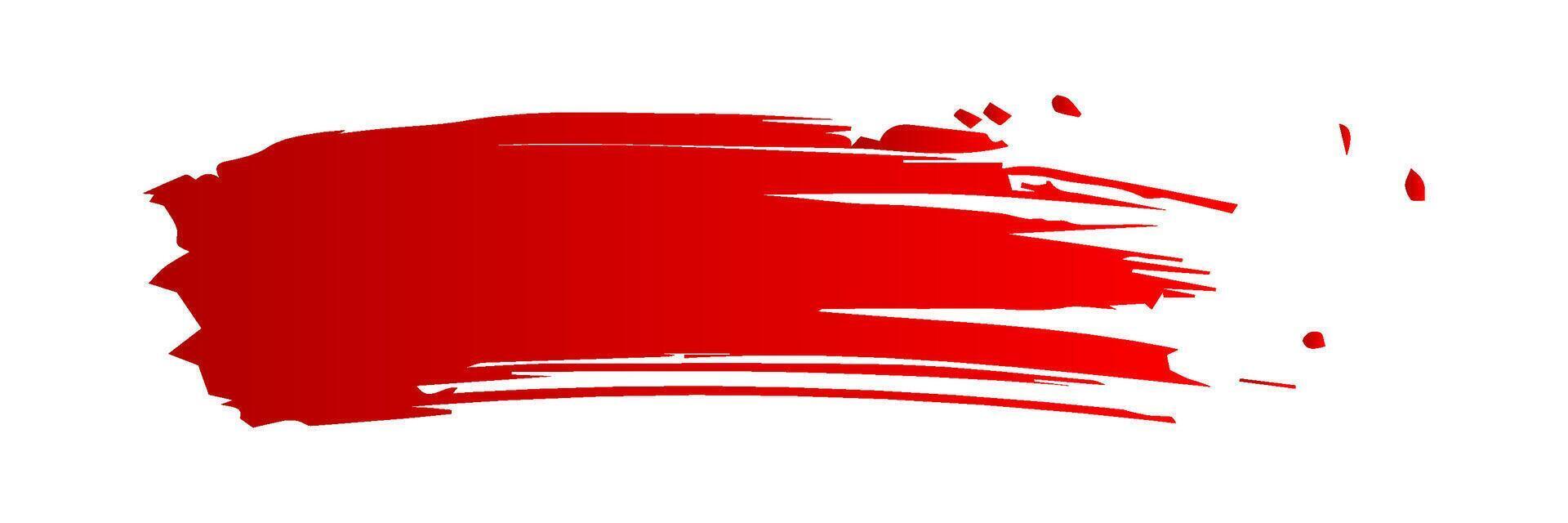 Red brush stroke, ink splatter and artistic design elements. Dirty watercolor texture, box, frame, grunge background, splash or creative shape for social media. Abstract drawing. vector