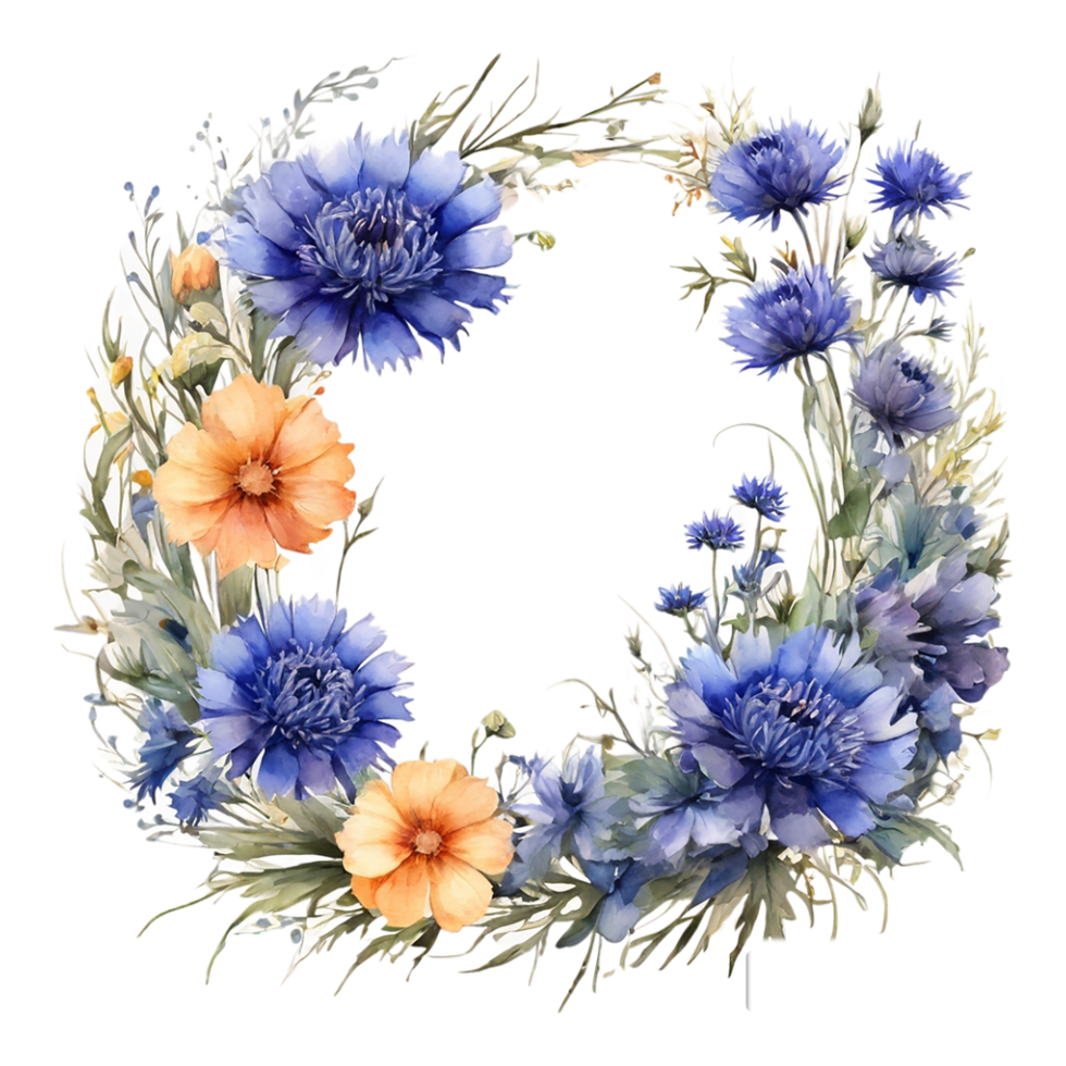 Watercolor Flower Round png