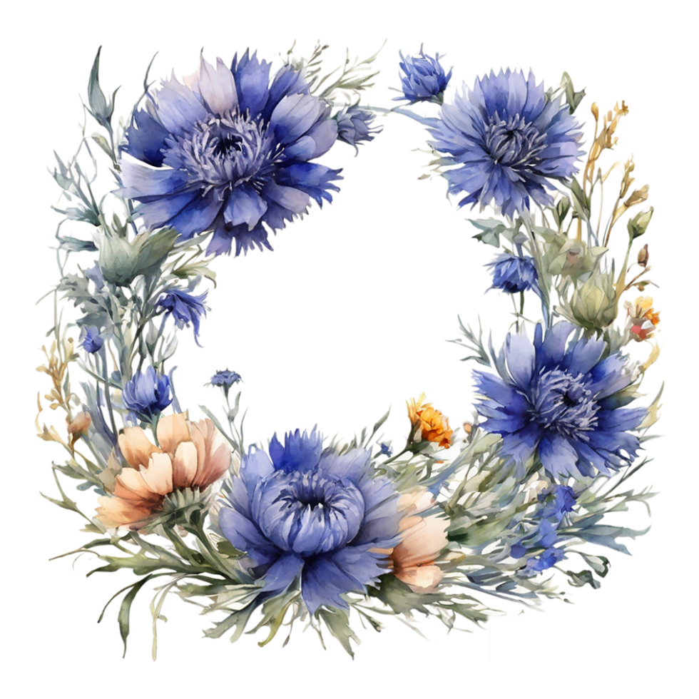 Watercolor Flower Round png