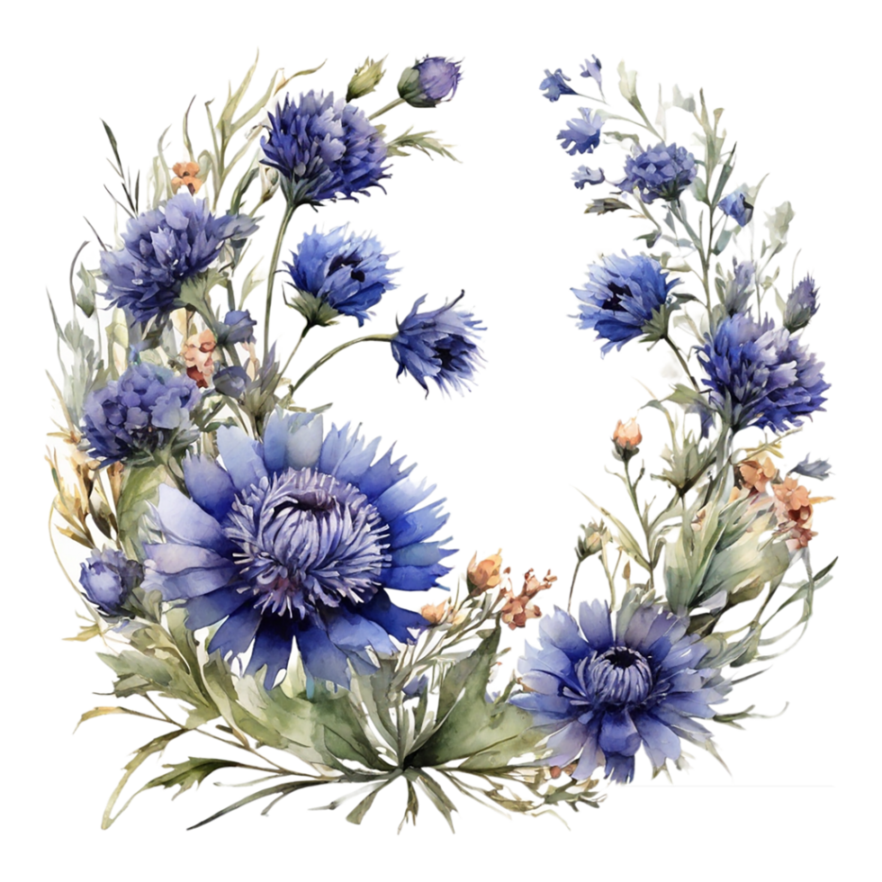 Watercolor Flower Round png