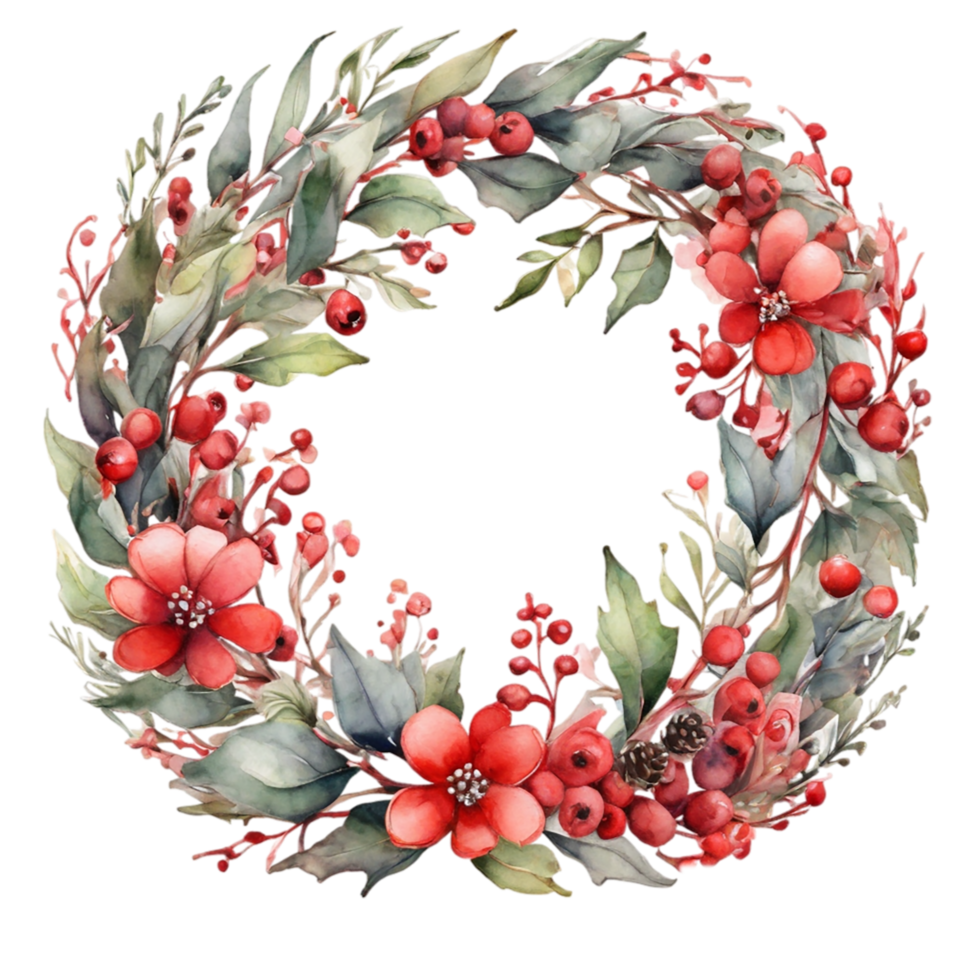 Watercolor Flower Round png