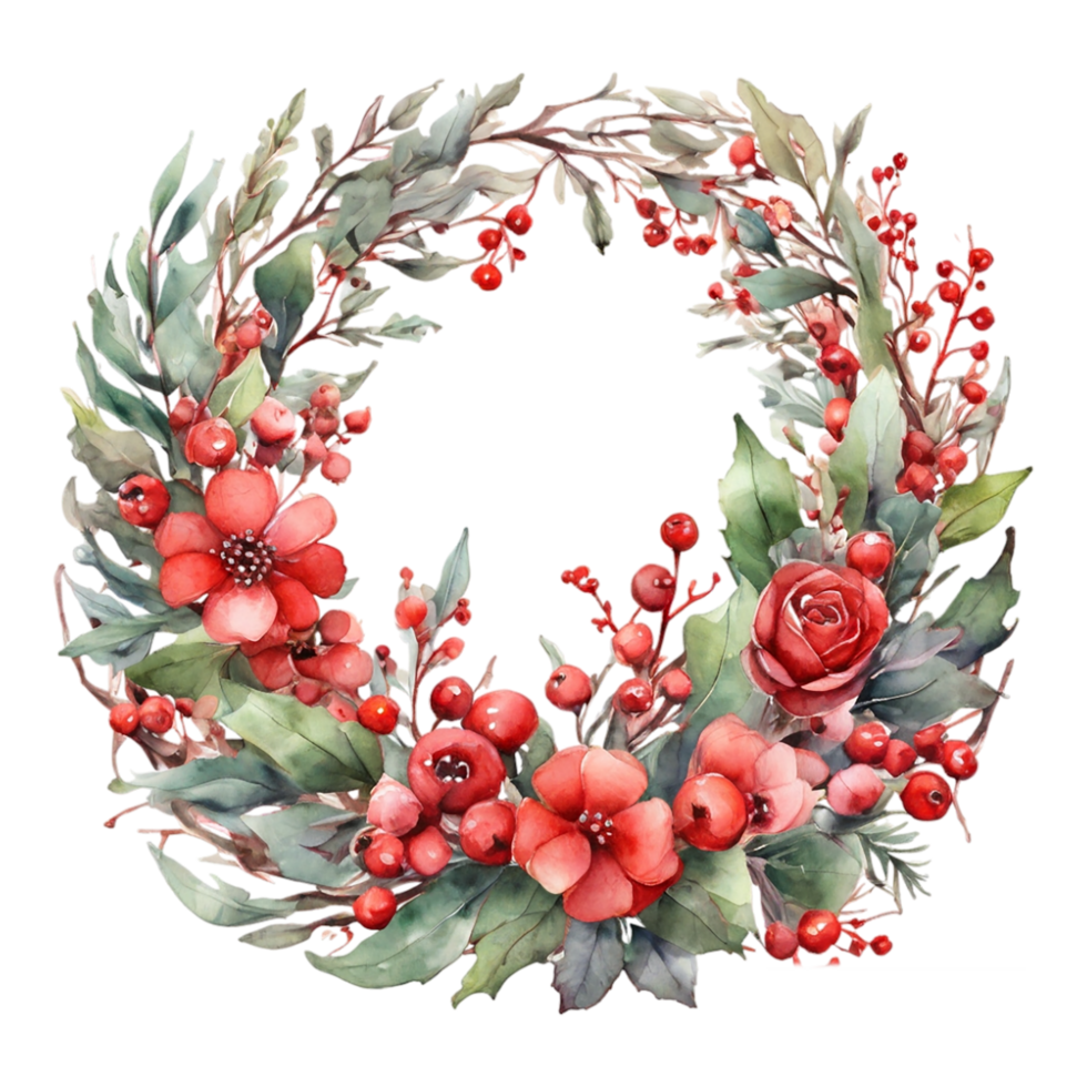 Watercolor Flower Round png