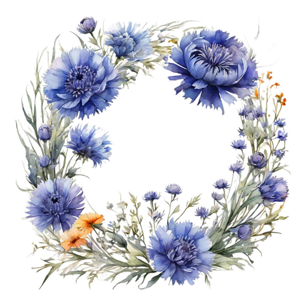 Watercolor Flower Round png