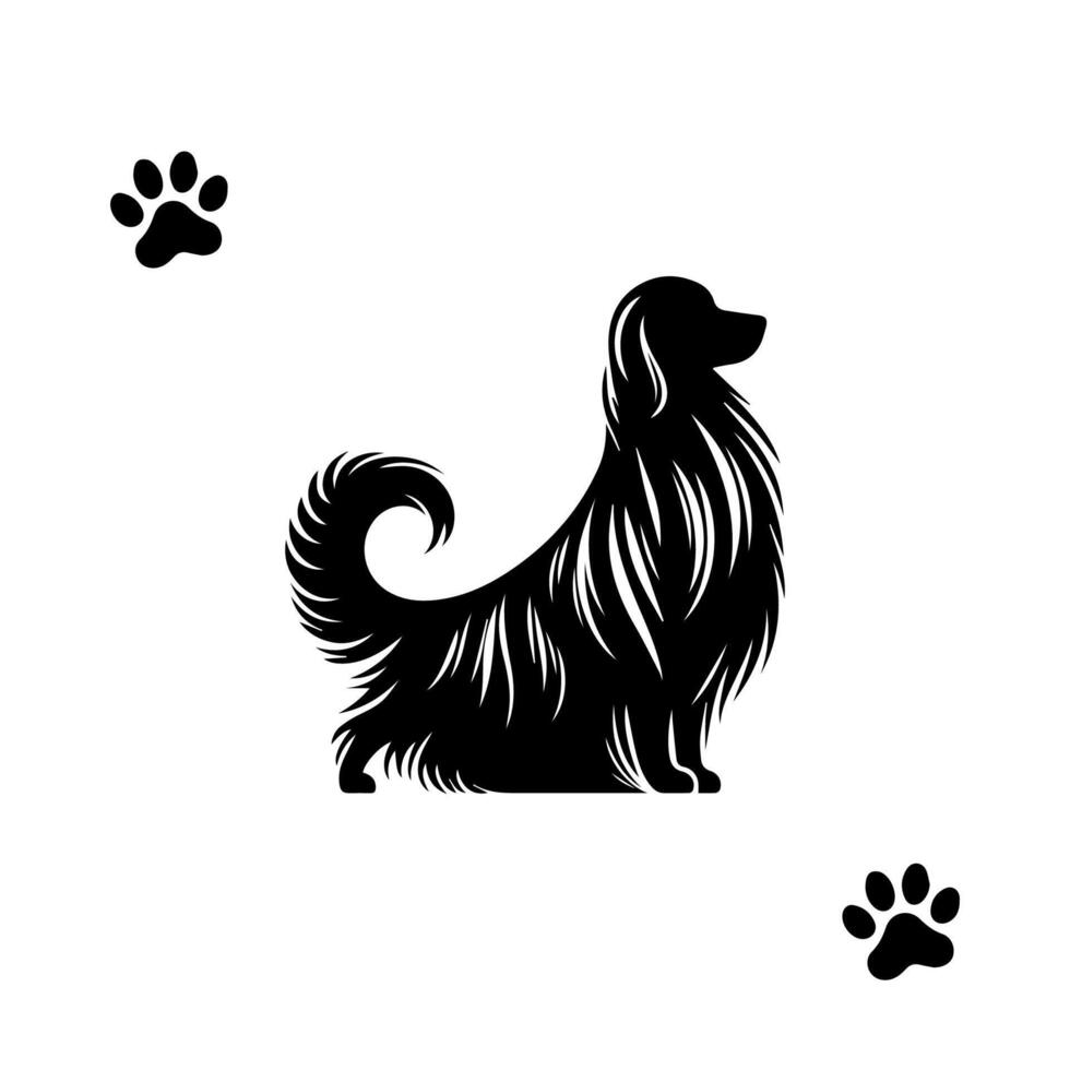 silhouette of dog on white background. vector