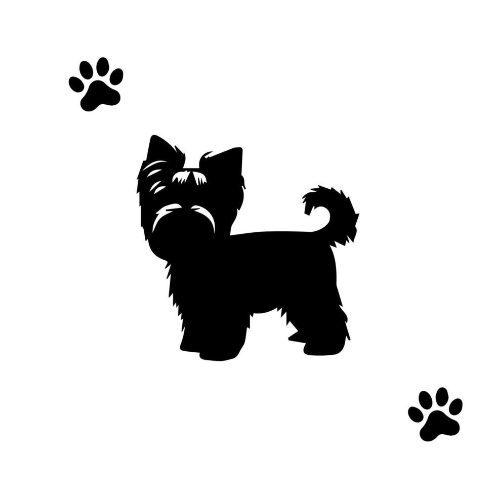 silhouette of dog on white background. vector