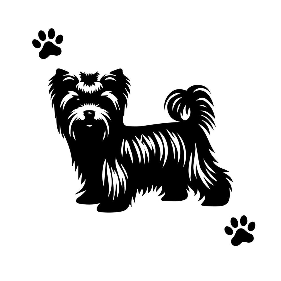 silhouette of dog on white background. vector