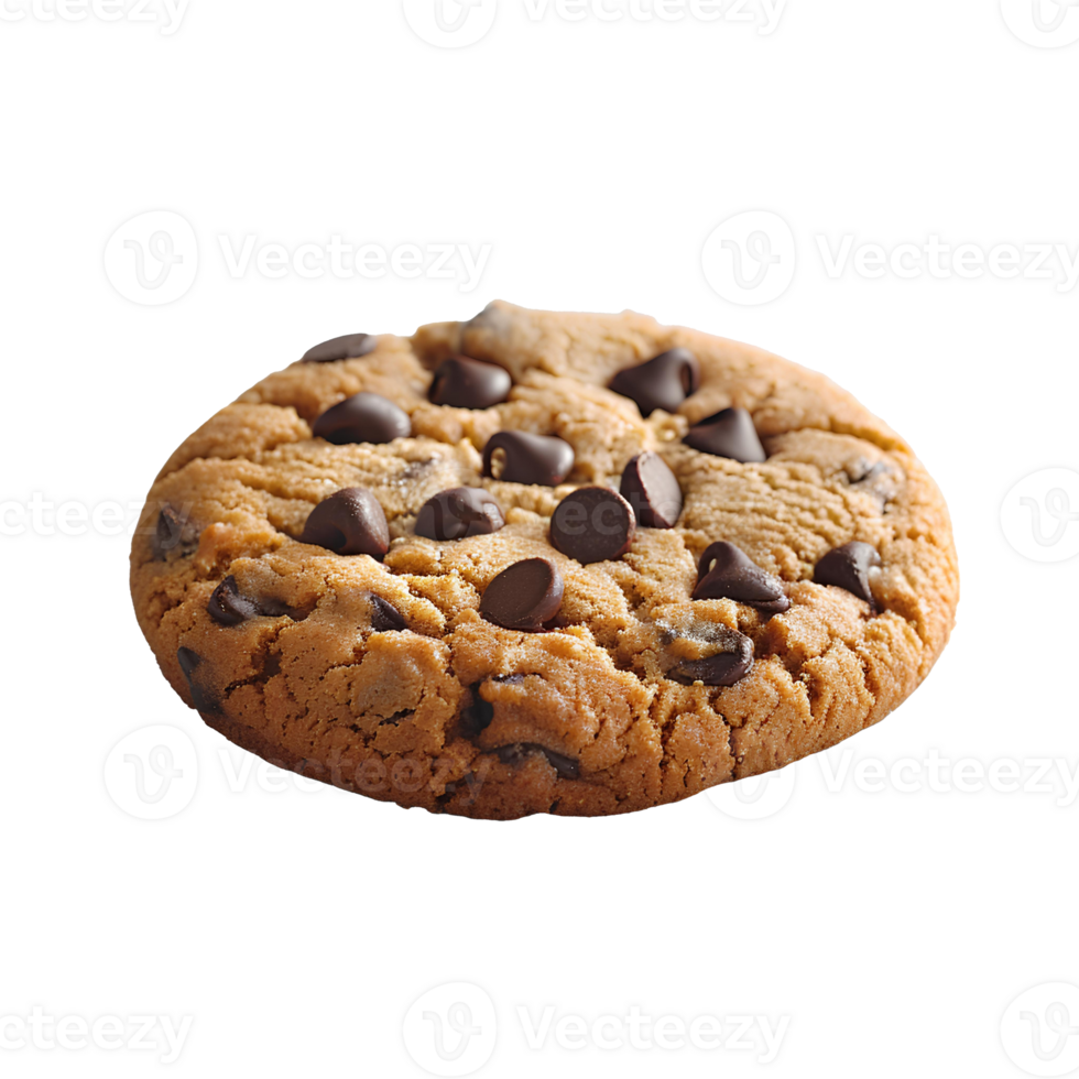 Chocolate chip cookie isolated Chocolate chip cookie top view isolated. Cookie and dough with chocolate pieces flat lay isolated png