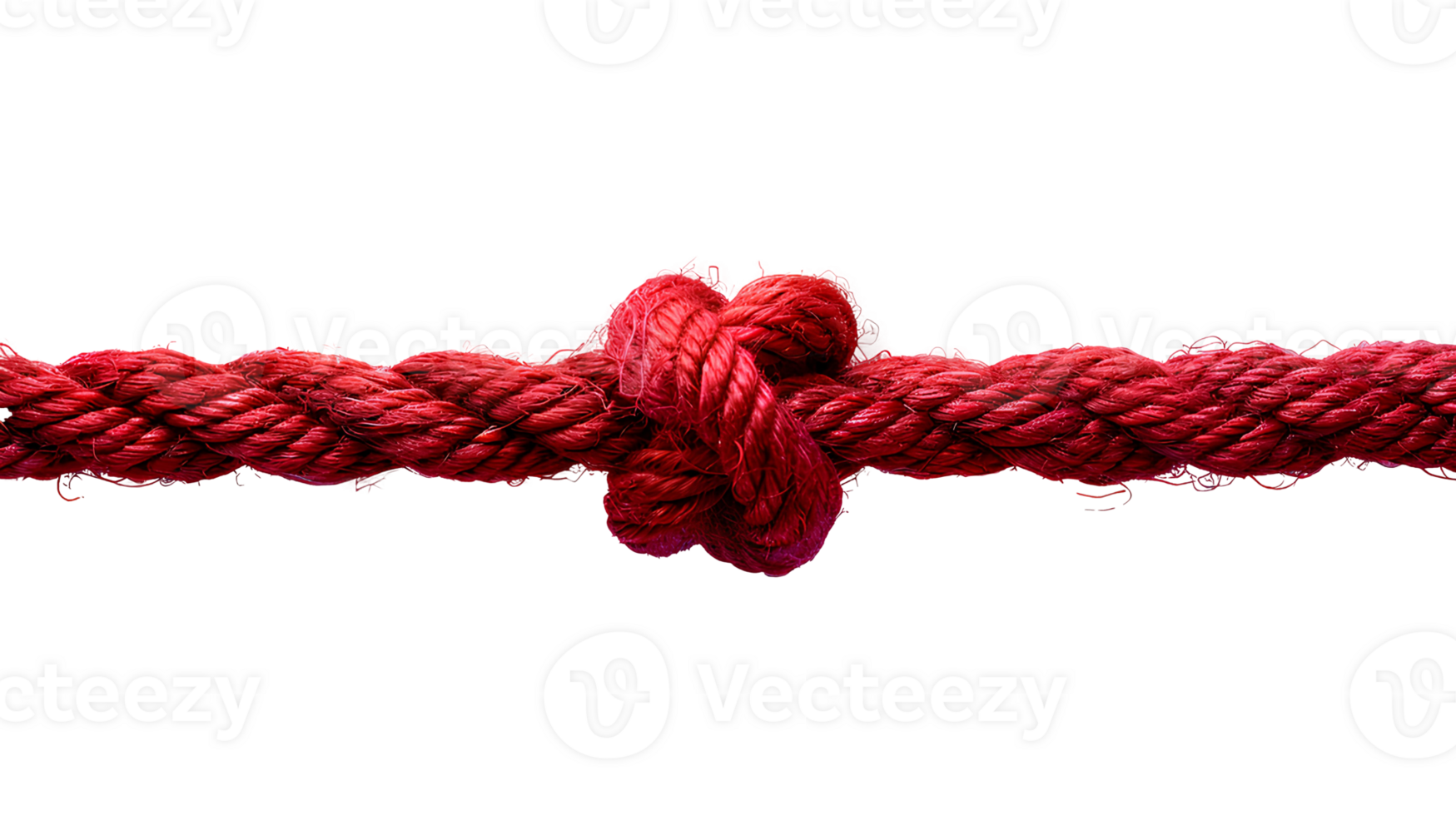 Red rope with knot . Red thick string with rope in the middle isolated. Shoe lace string . String top view . Red rope flat lay png