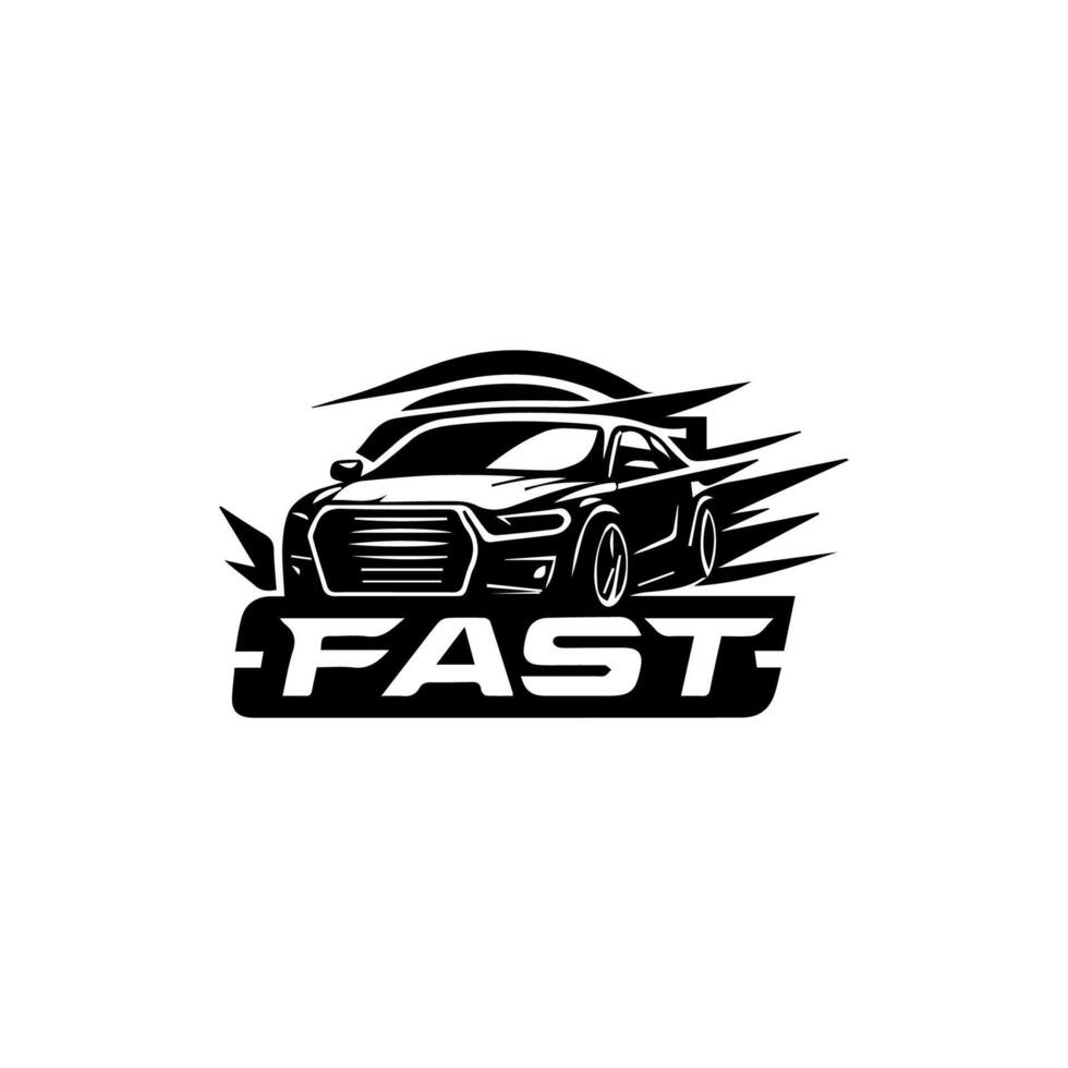 Sports car logo icon. Motor vehicle silhouette emblems. Auto garage dealership brand identity design elements. illustrations. vector