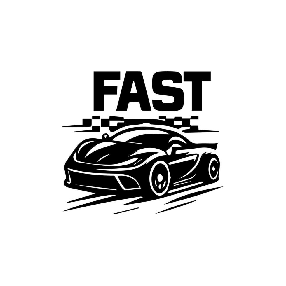 Sports car logo icon. Motor vehicle silhouette emblems. Auto garage dealership brand identity design elements. illustrations. vector