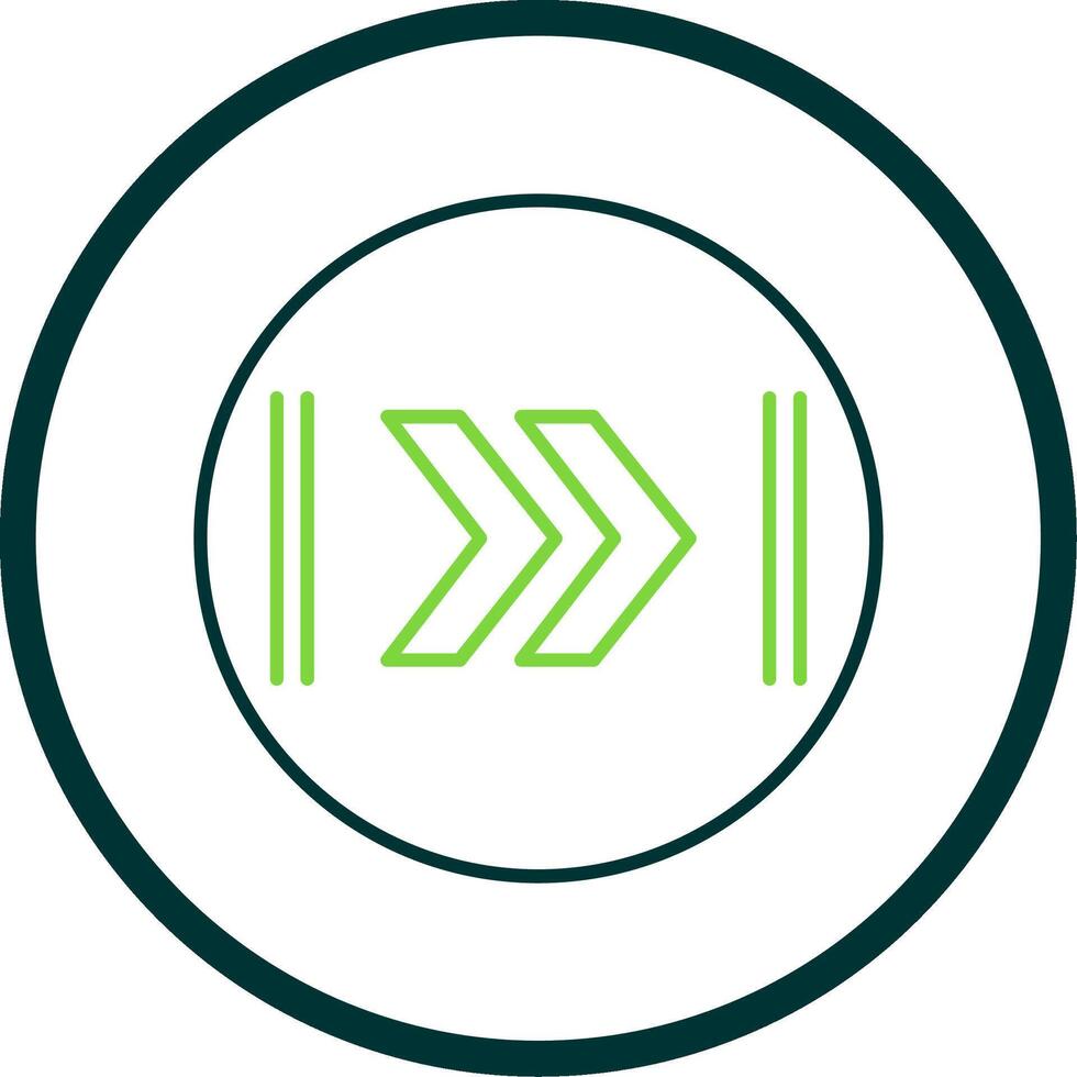 Fast Forward Line Circle Icon vector