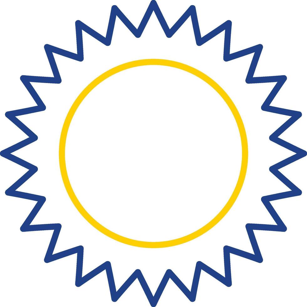 icono de dos colores de la línea del sol vector