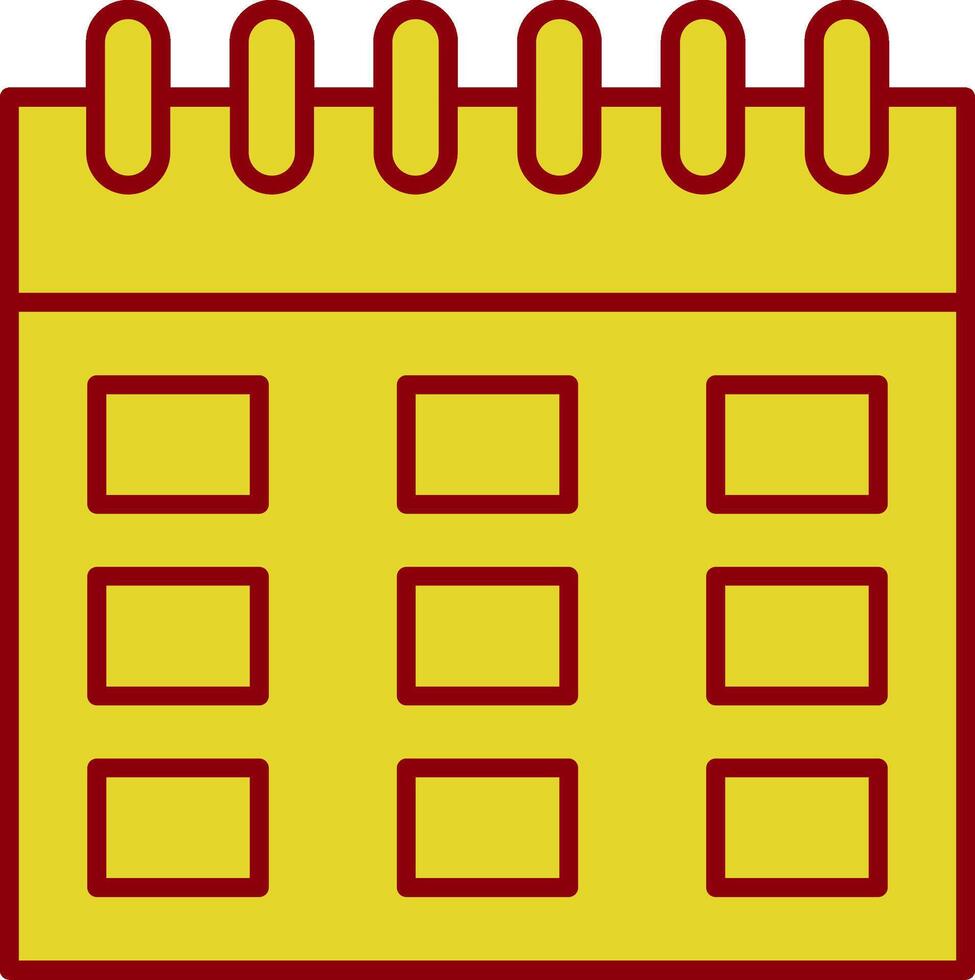 icono de dos colores de línea de calendario vector