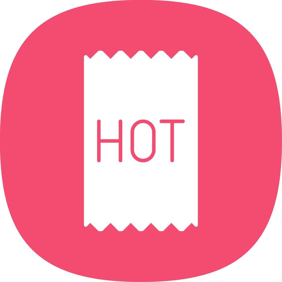 Hot Glyph Curve Icon vector