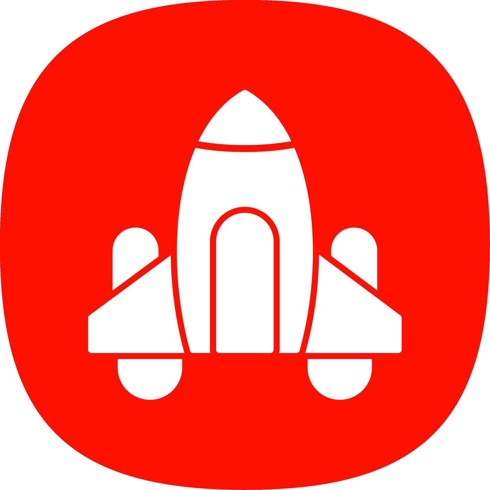 Spaceship Glyph Curve Icon vector