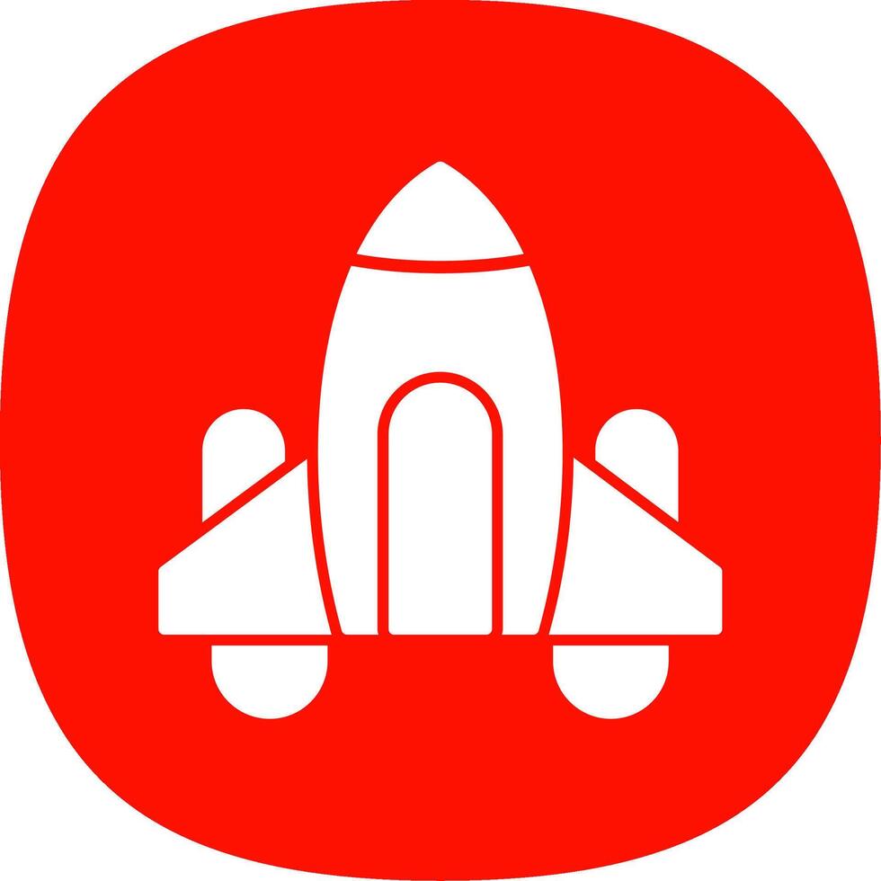 Spaceship Glyph Curve Icon vector