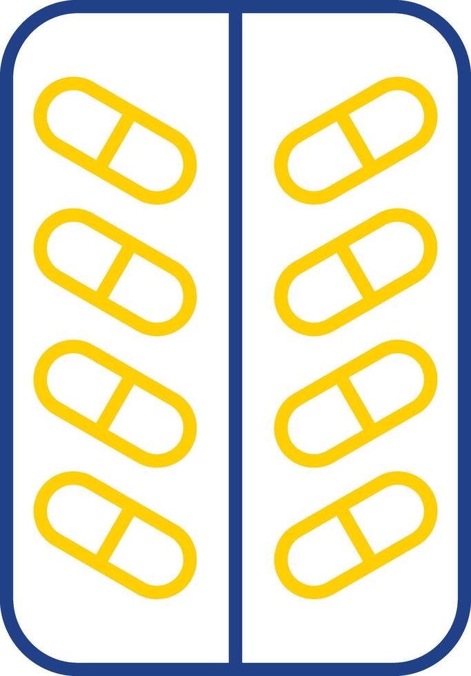 Pill Line Two Color Icon vector