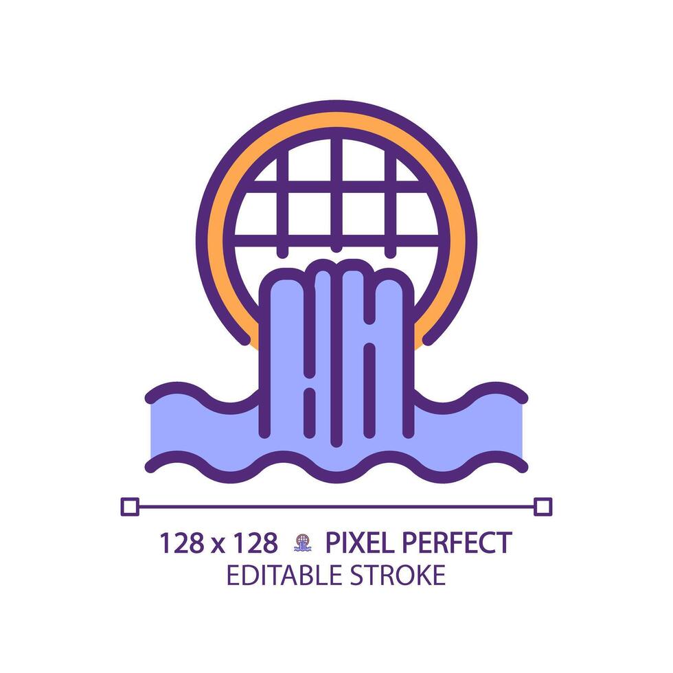 Storm drain RGB color icon. Wastewater runoff. Water management. Flood prevention. Urban infrastructure. Isolated illustration. Simple filled line drawing. Editable stroke. Pixel perfect vector