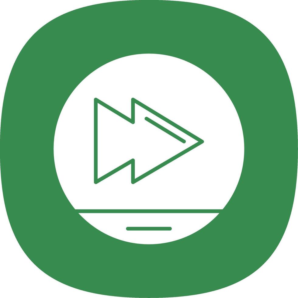 Skip Glyph Curve Icon vector