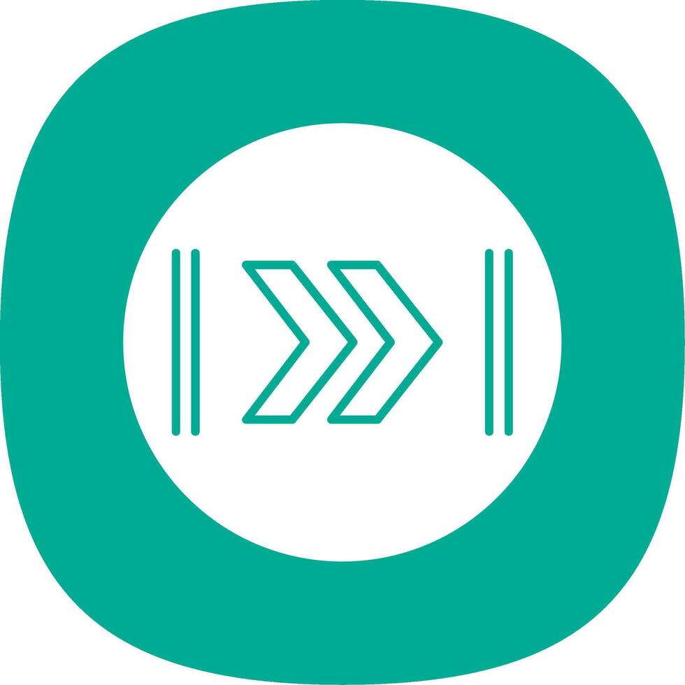 Fast Forward Glyph Curve Icon vector