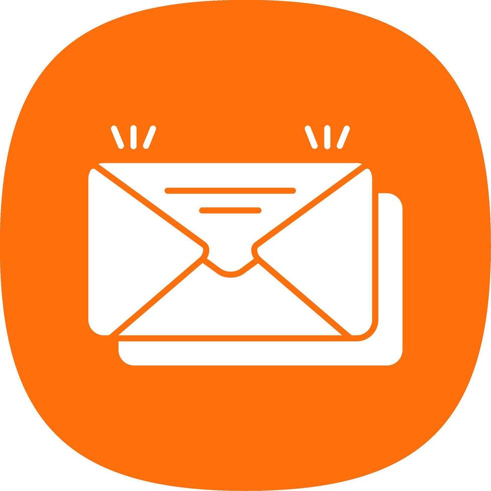 Mail Glyph Curve Icon vector