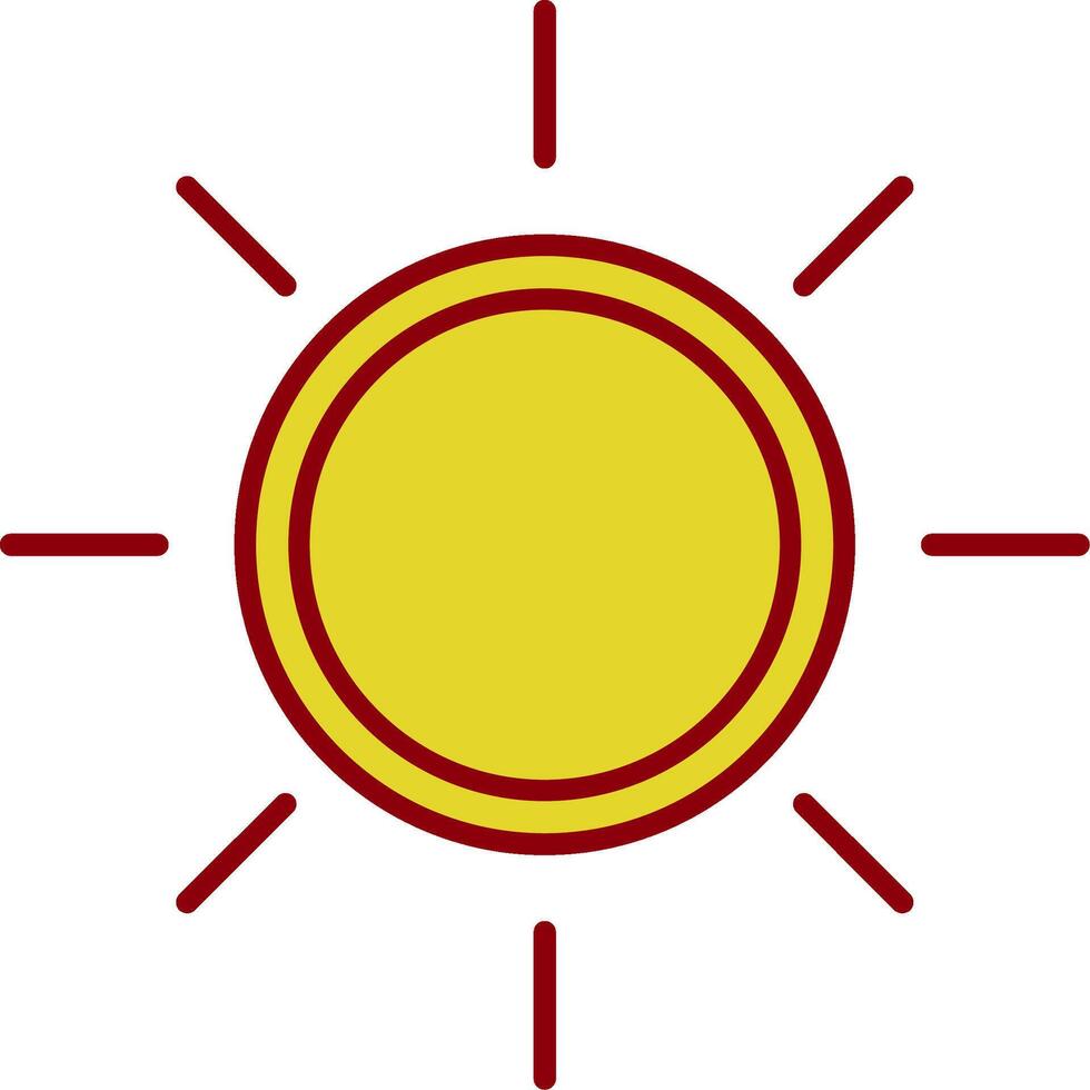 soleado línea dos color icono vector