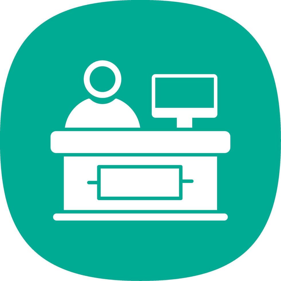 Cashier Glyph Curve Icon vector