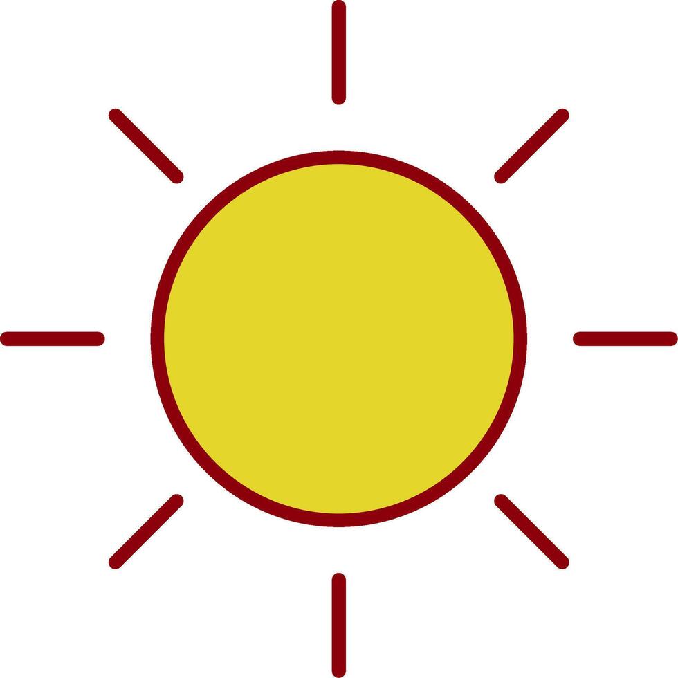 icono de dos colores de la línea del sol vector