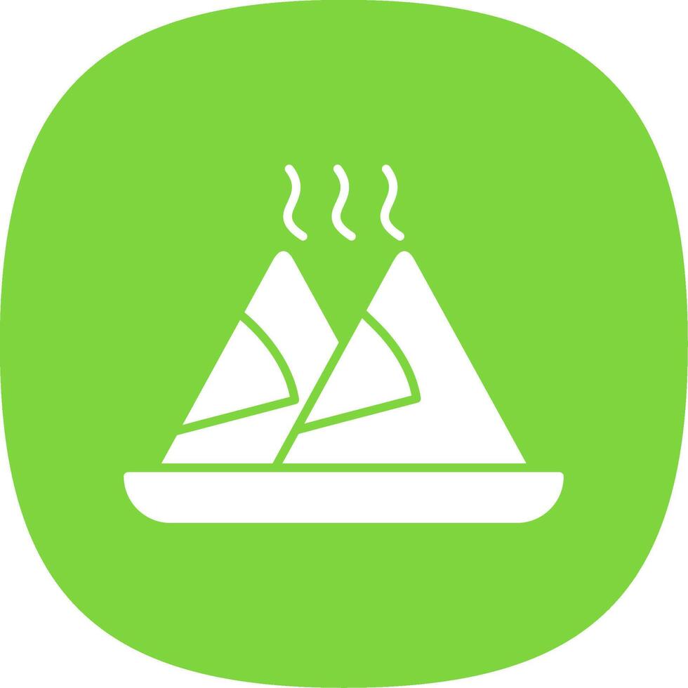 Samosa Glyph Curve Icon vector