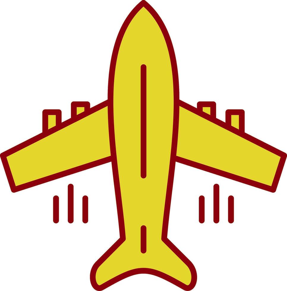 Flying Airplane Line Two Color Icon vector