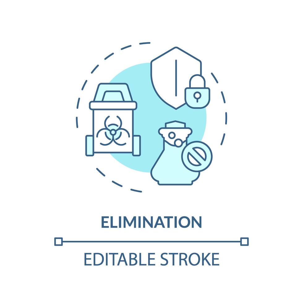 Elimination soft blue concept icon. Chemical toxicity reduction. Toxic waste recycle. Round shape line illustration. Abstract idea. Graphic design. Easy to use presentation, article vector