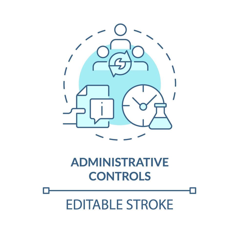 Administrative controls soft blue concept icon. Laboratory information management. Safety data sheet. Round shape line illustration. Abstract idea. Graphic design. Easy to use presentation, article vector