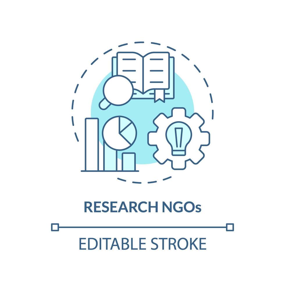 Research NGOs soft blue concept icon. Non governmental organization. Conduct research. Evidence based solutions. Round shape line illustration. Abstract idea. Graphic design. Easy to use in article vector