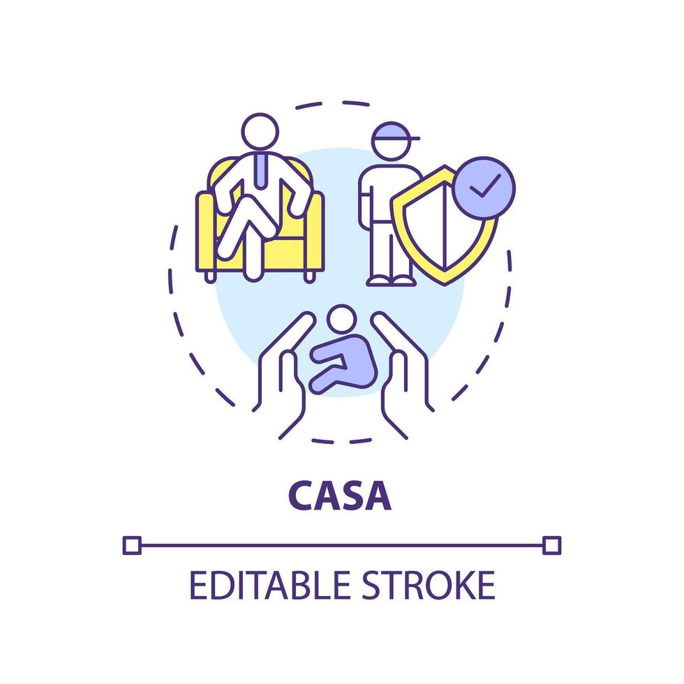 CASA multi color concept icon Court appointed special advocate