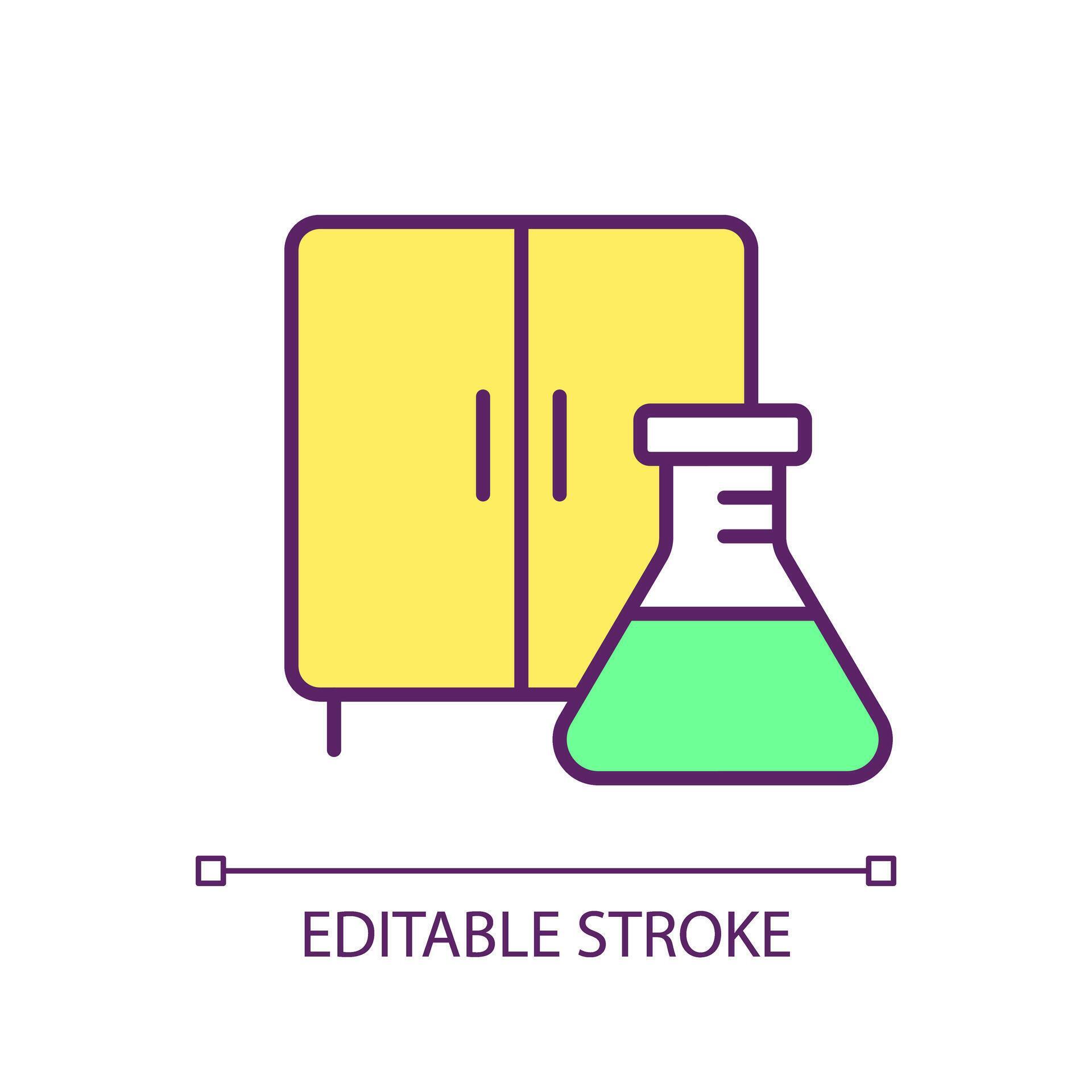 Chemical proper storage RGB color icon. Material safety, laboratory