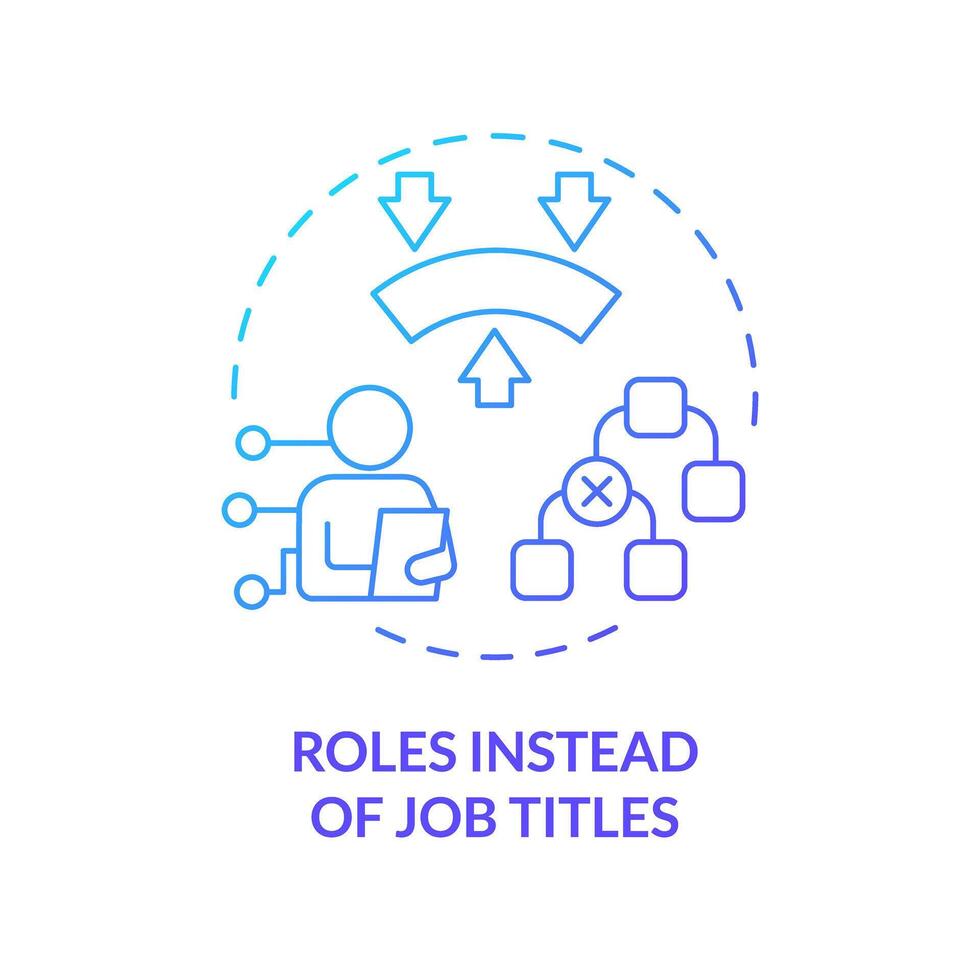 Assuming multiple roles blue gradient concept icon. Roles associated with purpose, domain. Round shape line illustration. Abstract idea. Graphic design. Easy to use in promotional material vector