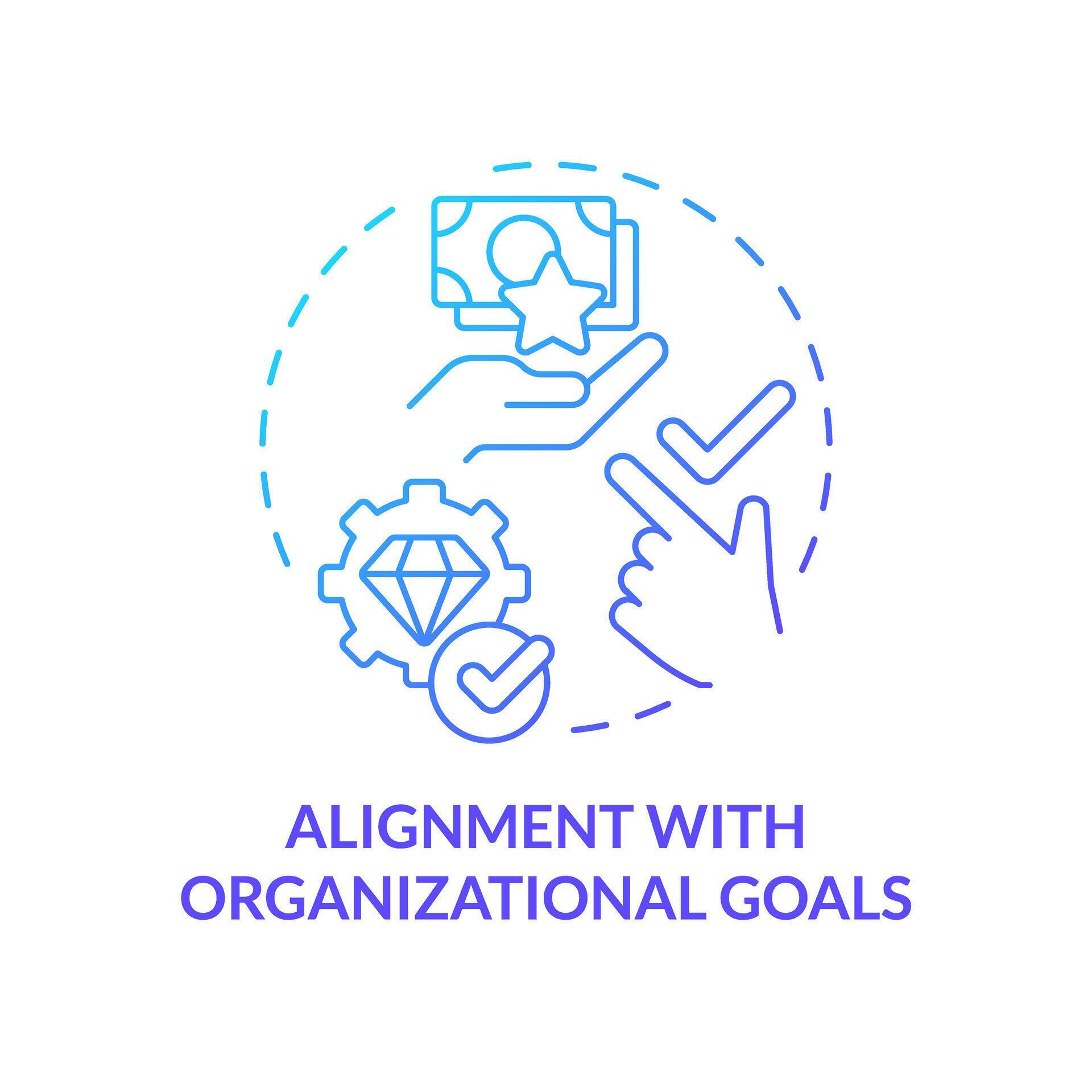 Alignment with organizational goals blue gradient concept icon ...